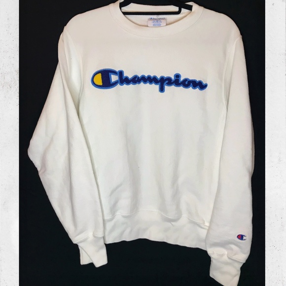 Champion Reverse Weave White Crewneck - Picture 1 of 4